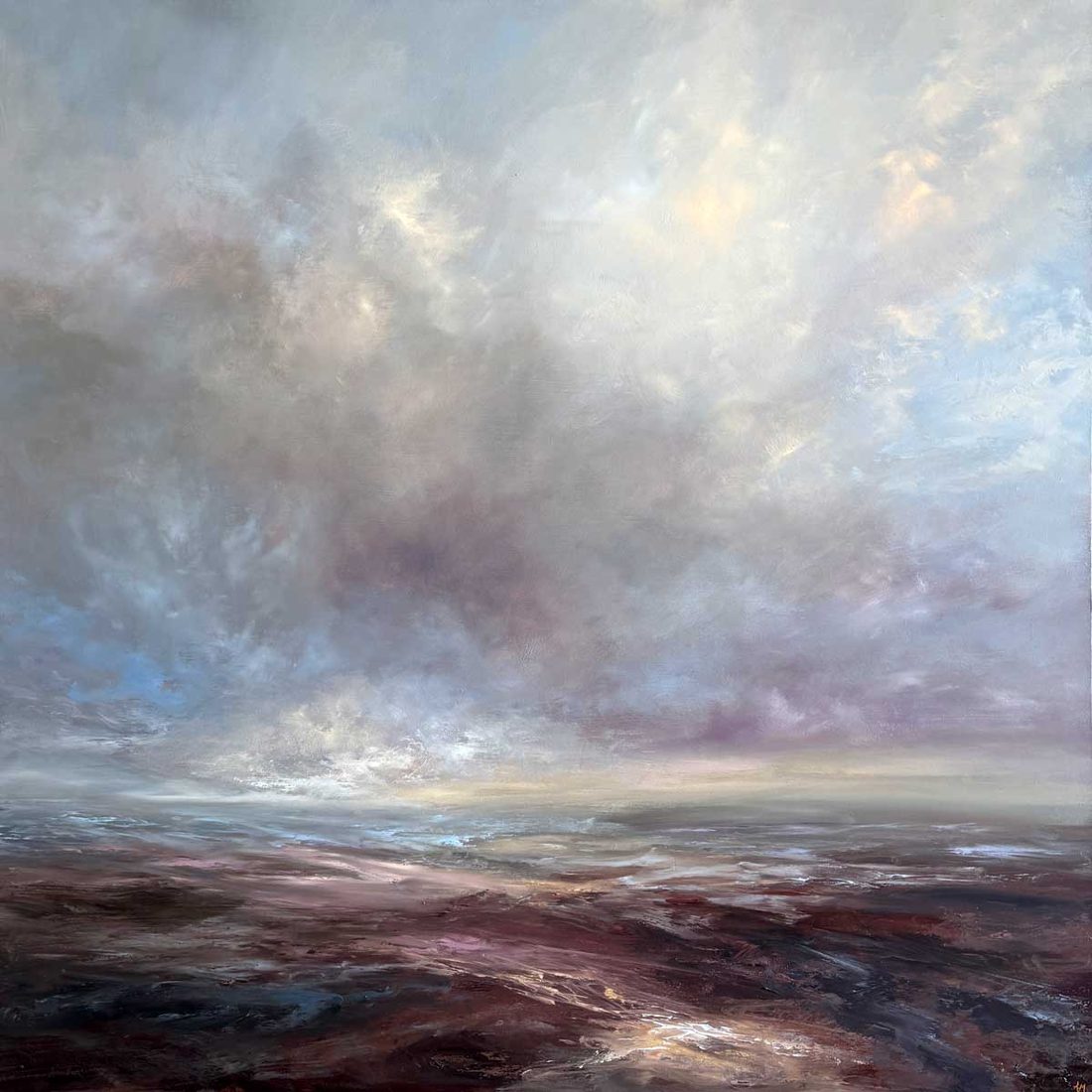 Twilight Moor, oil landscape painting by Andrea Mosey