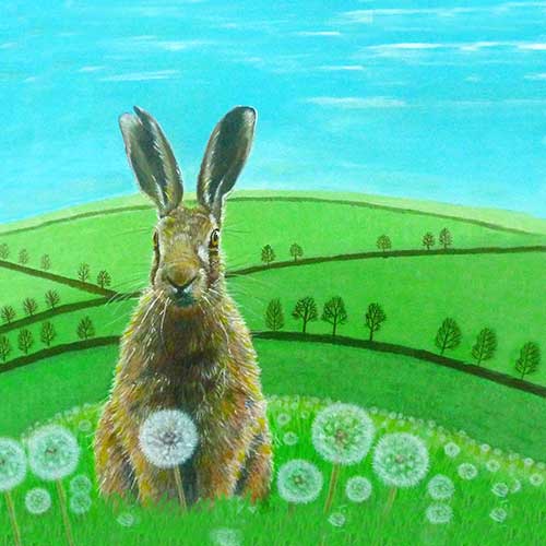 Fat Hare in Dandelions (JU-006)