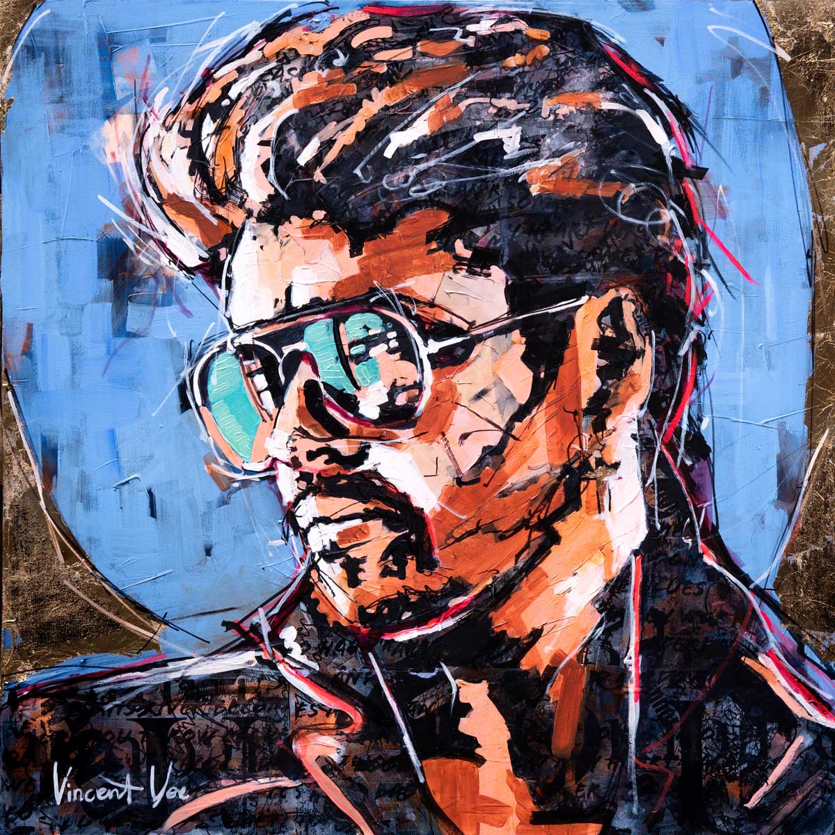 George Michael pop-art portrait by Vincent Vee